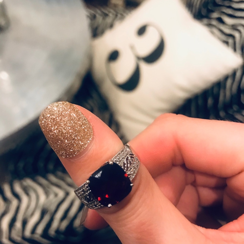 Garnet CZ ring